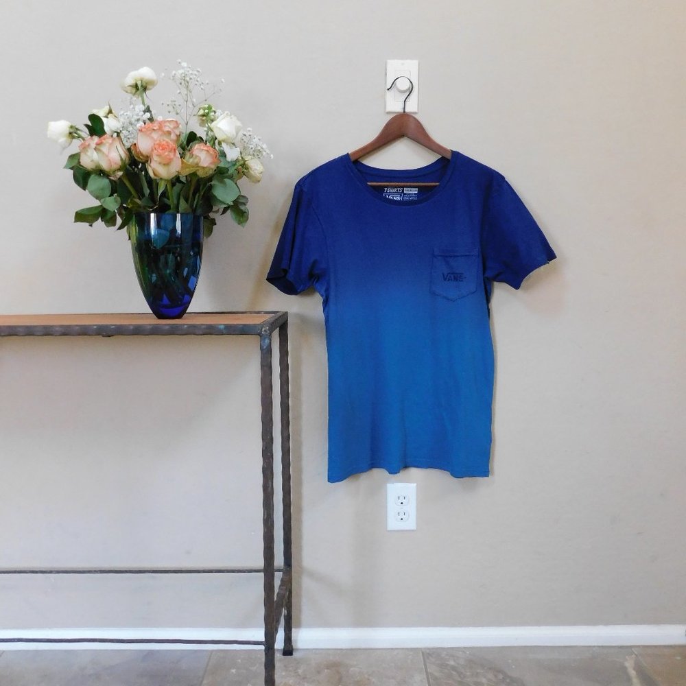 Vans Original gradient dye twilight blue colorwash crewneck cotton jersey Tshirt